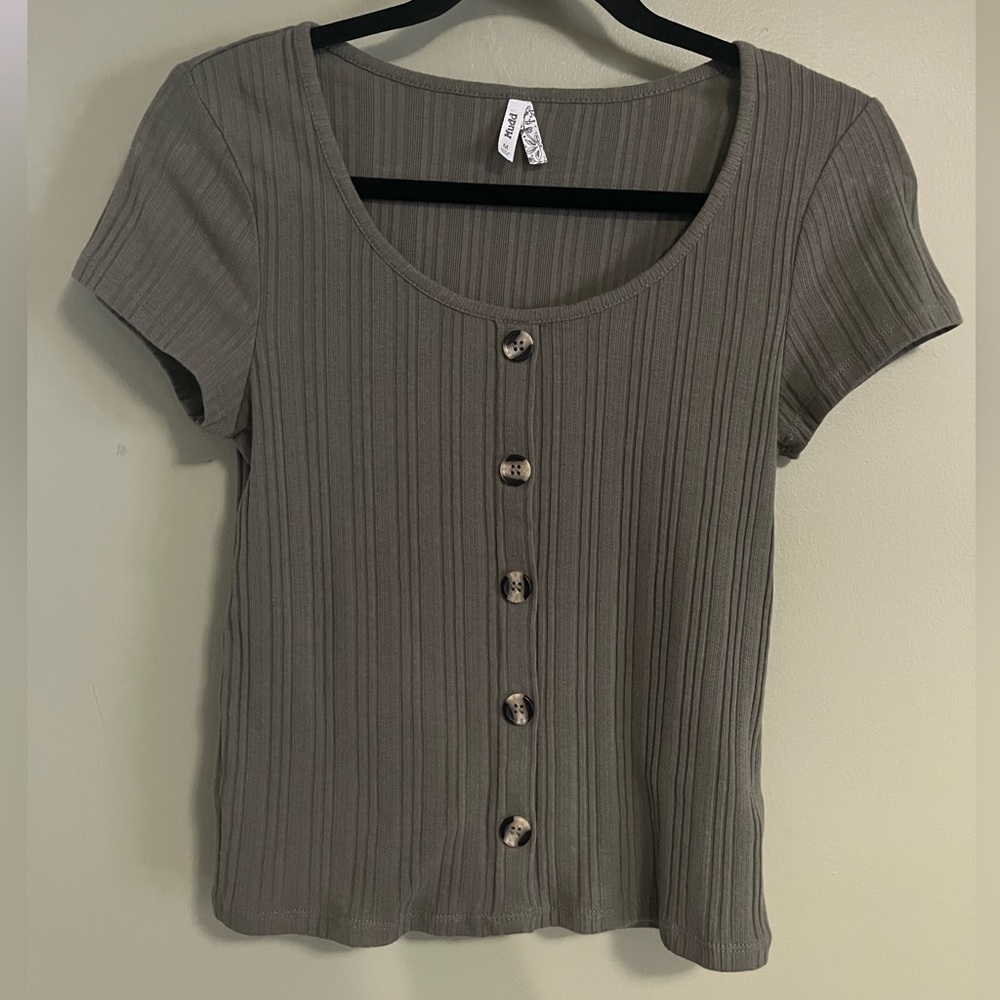 Army Green Ribbed top